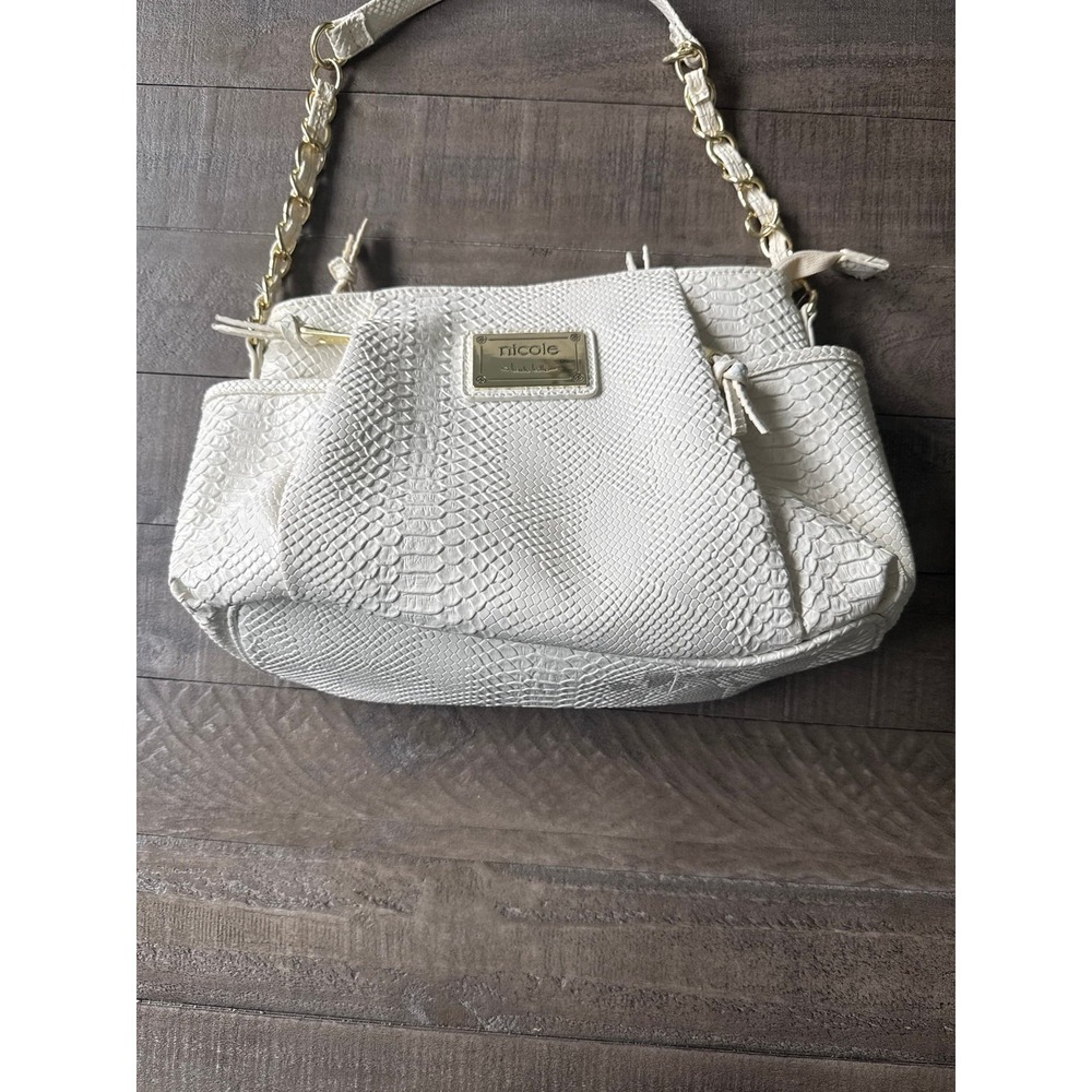 Nicole By Nicole Miller White Snake Print Purse - Picture 3 of 10